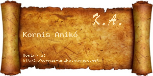Kornis Anikó névjegykártya